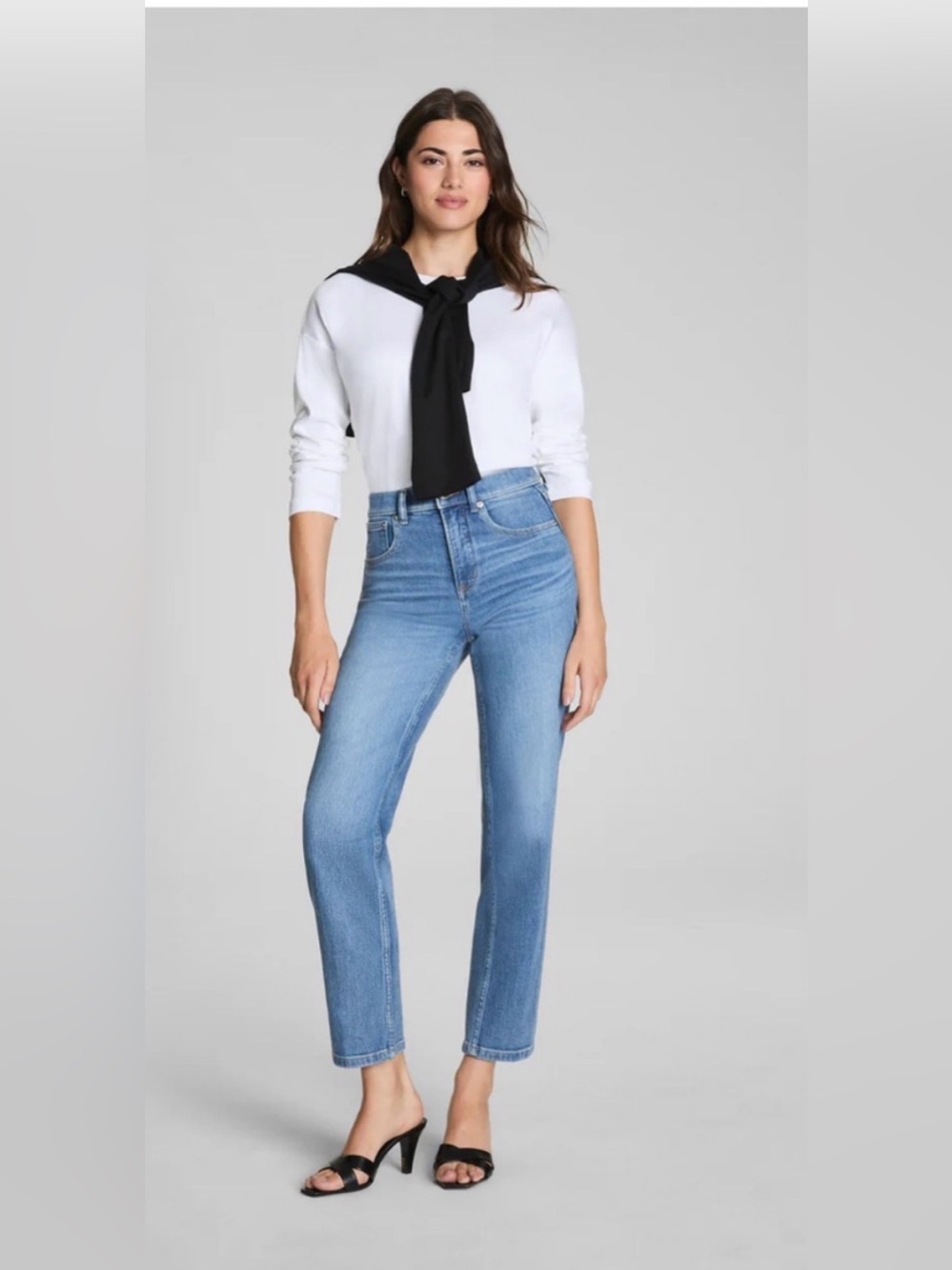 SPANX SPANXshape 90s Straight Leg Jeans Blue Denim Large 21529Q
